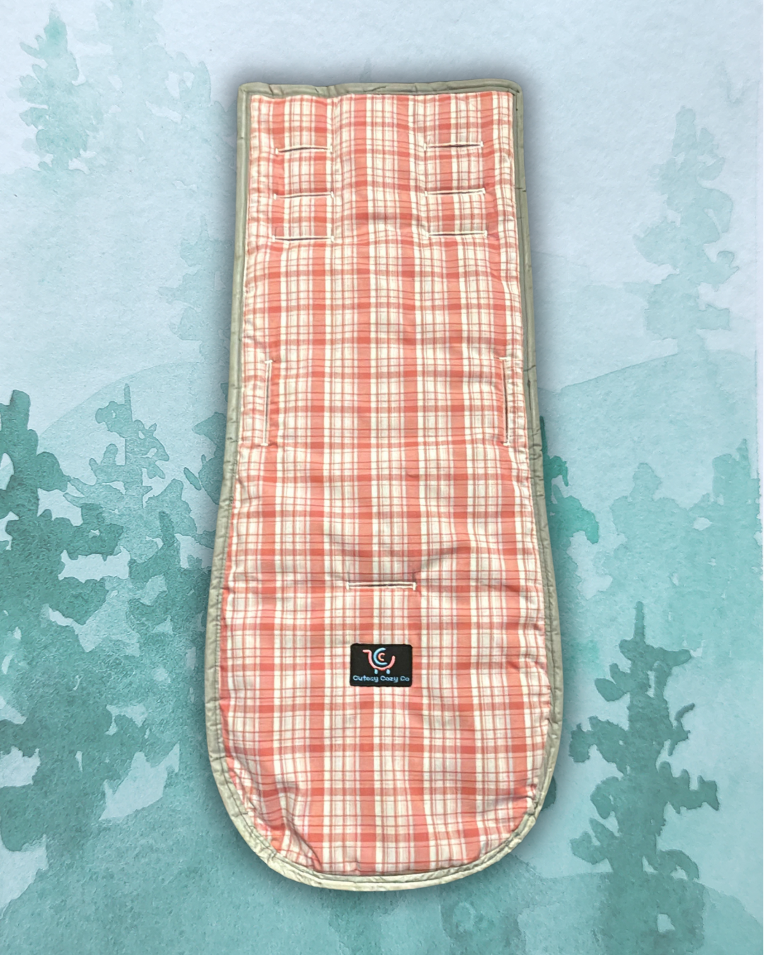 Peachy Plaid Stroller Liner