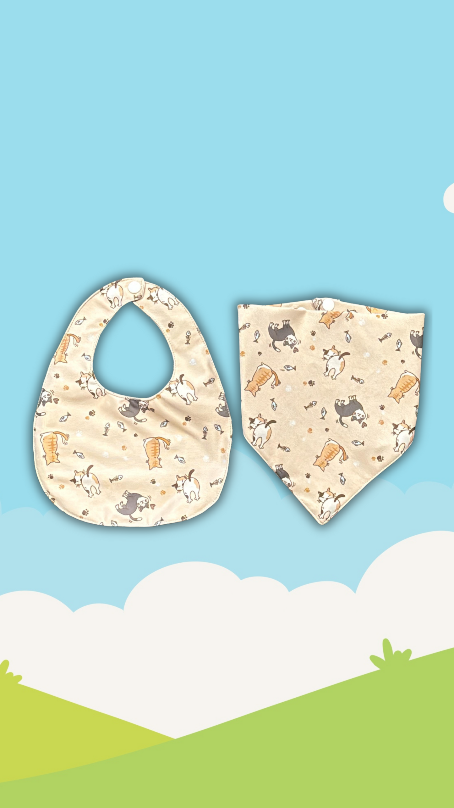 Cute Cats Themed Baby Bib (Set of 2)