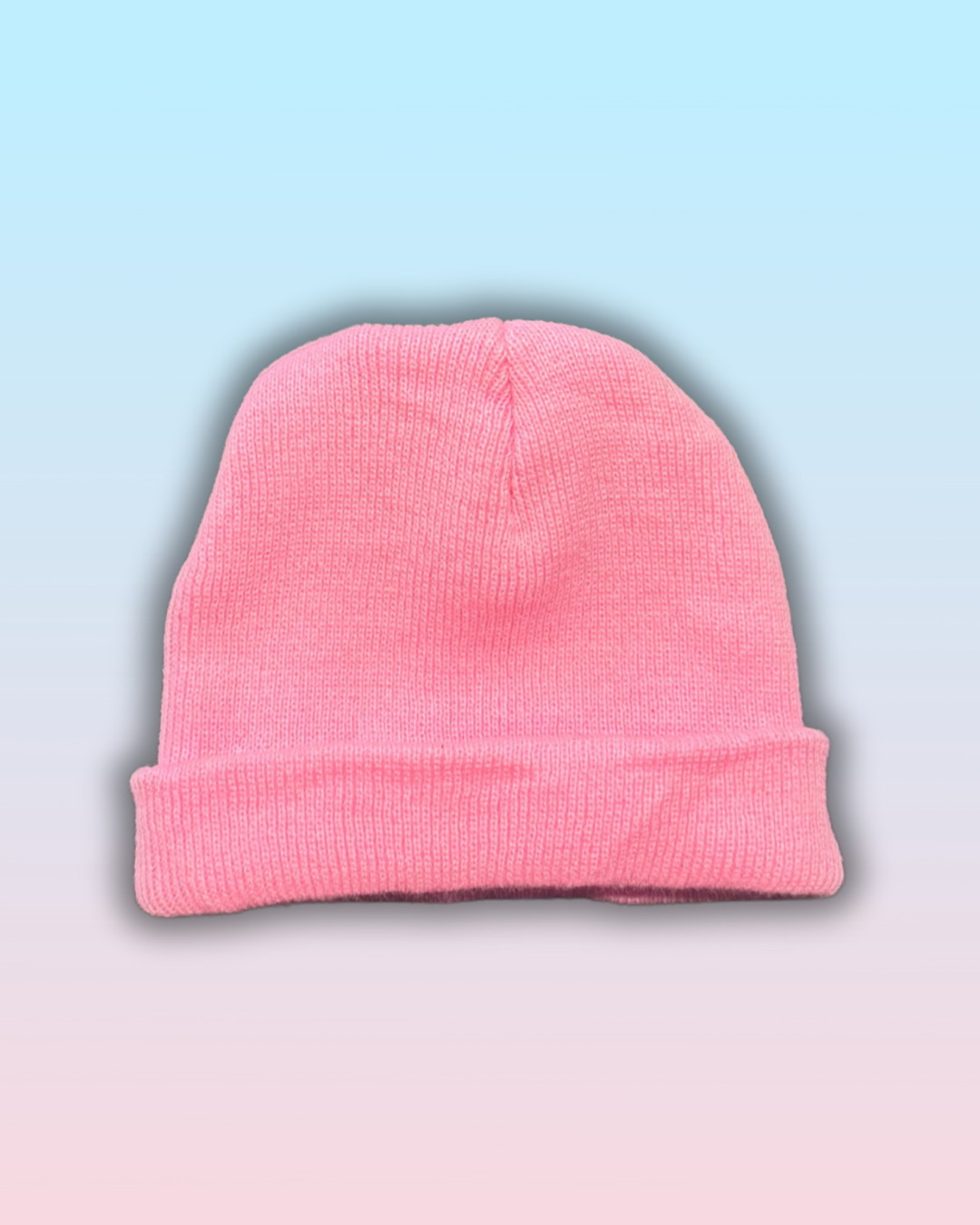Classic Cuffed Knit Beanie – Cotton Candy Pink