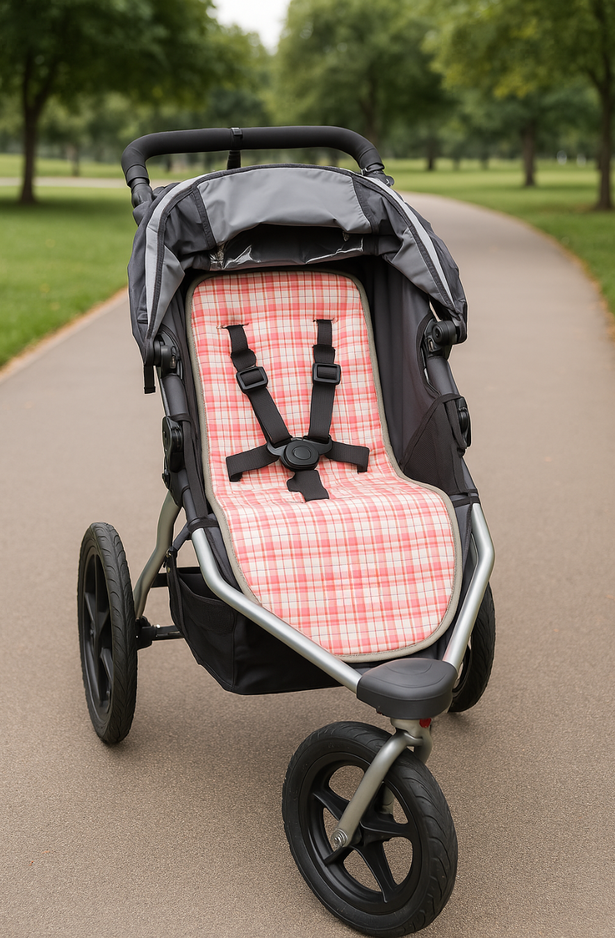 Peachy Plaid Stroller Liner