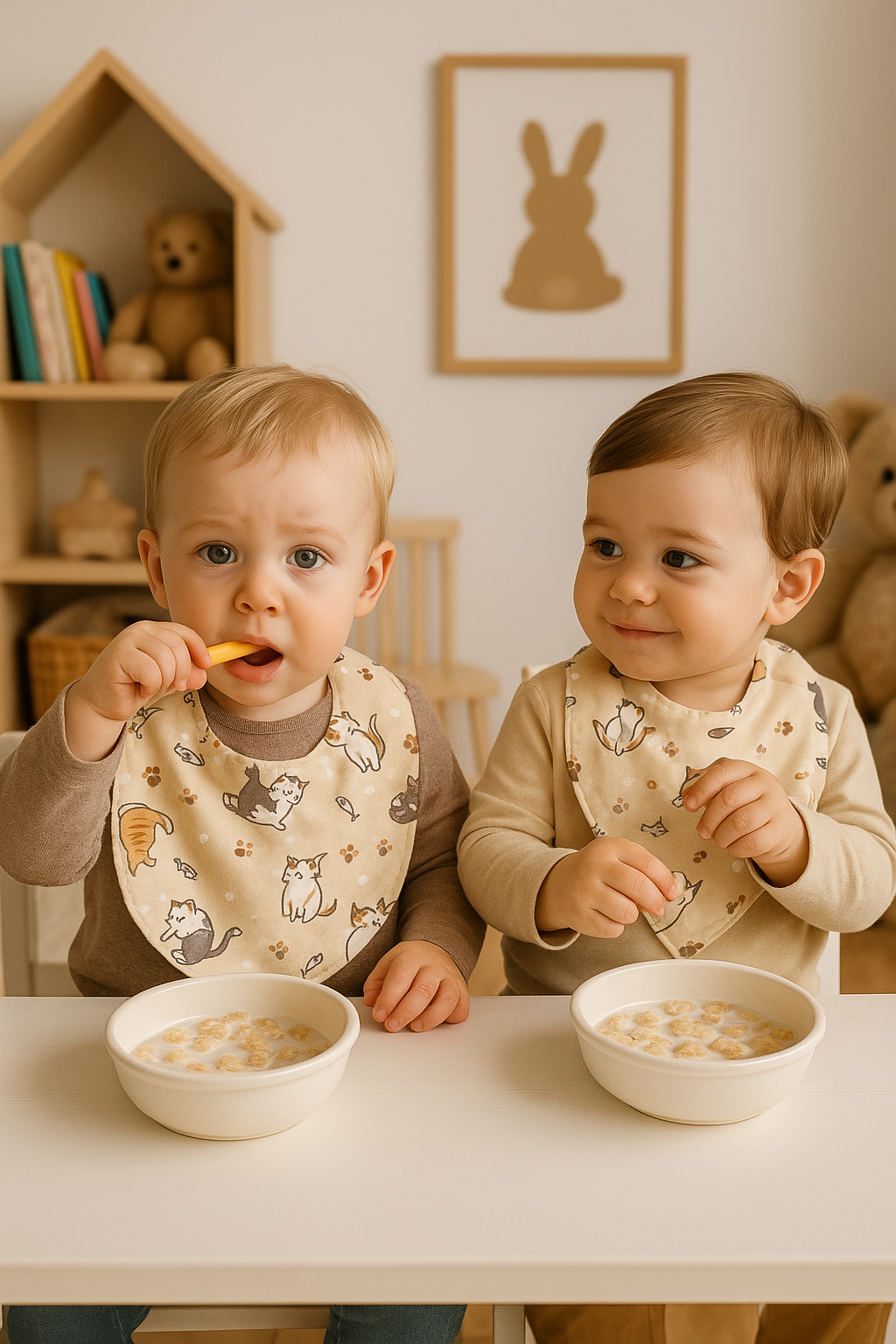 Cute Cats Themed Baby Bib (Set of 2)