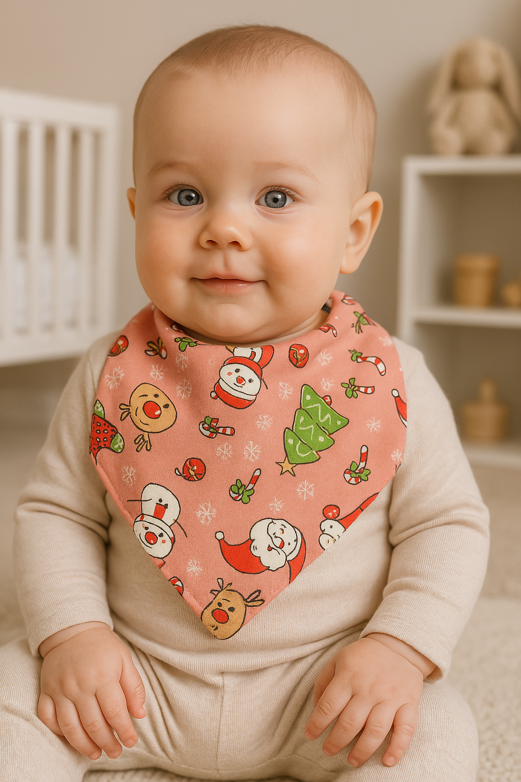 Snowman Print Baby Bib