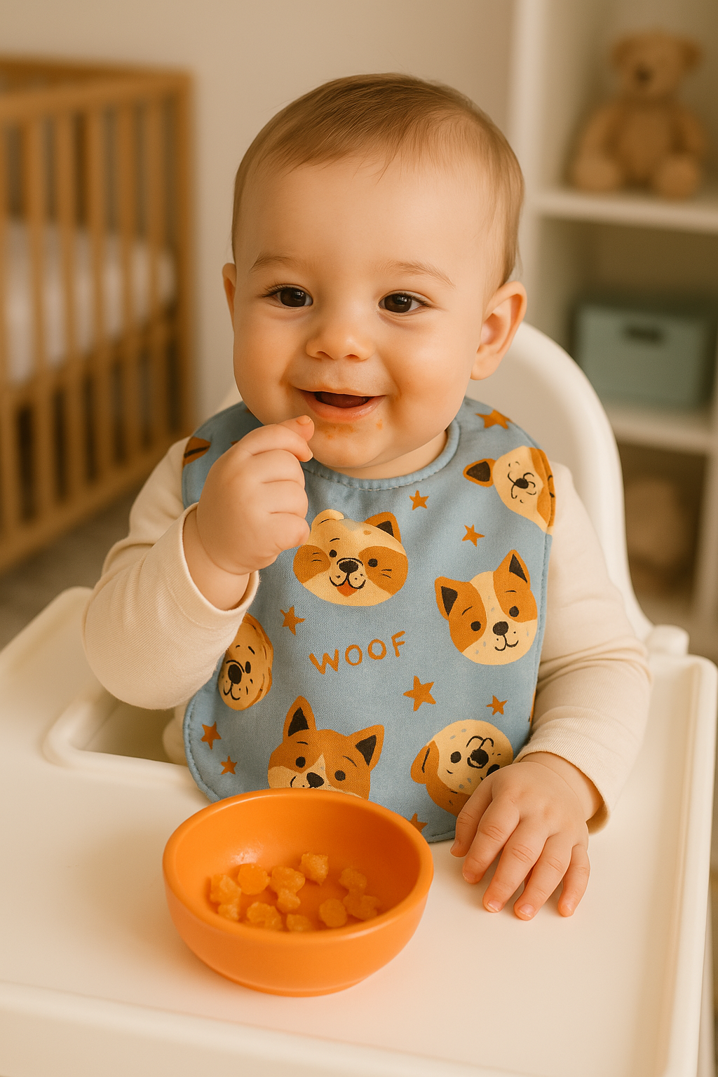 Cute Cartoon Puppy Design Baby Bib