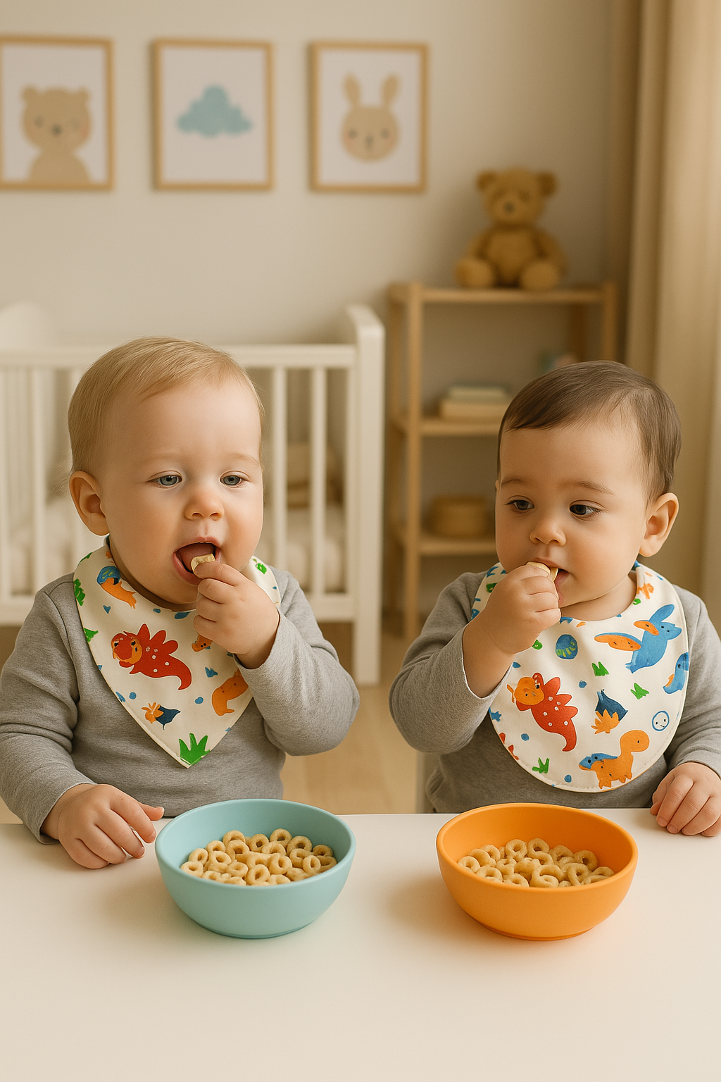 Dino and Friends Themed Baby Bib (Set of 2)