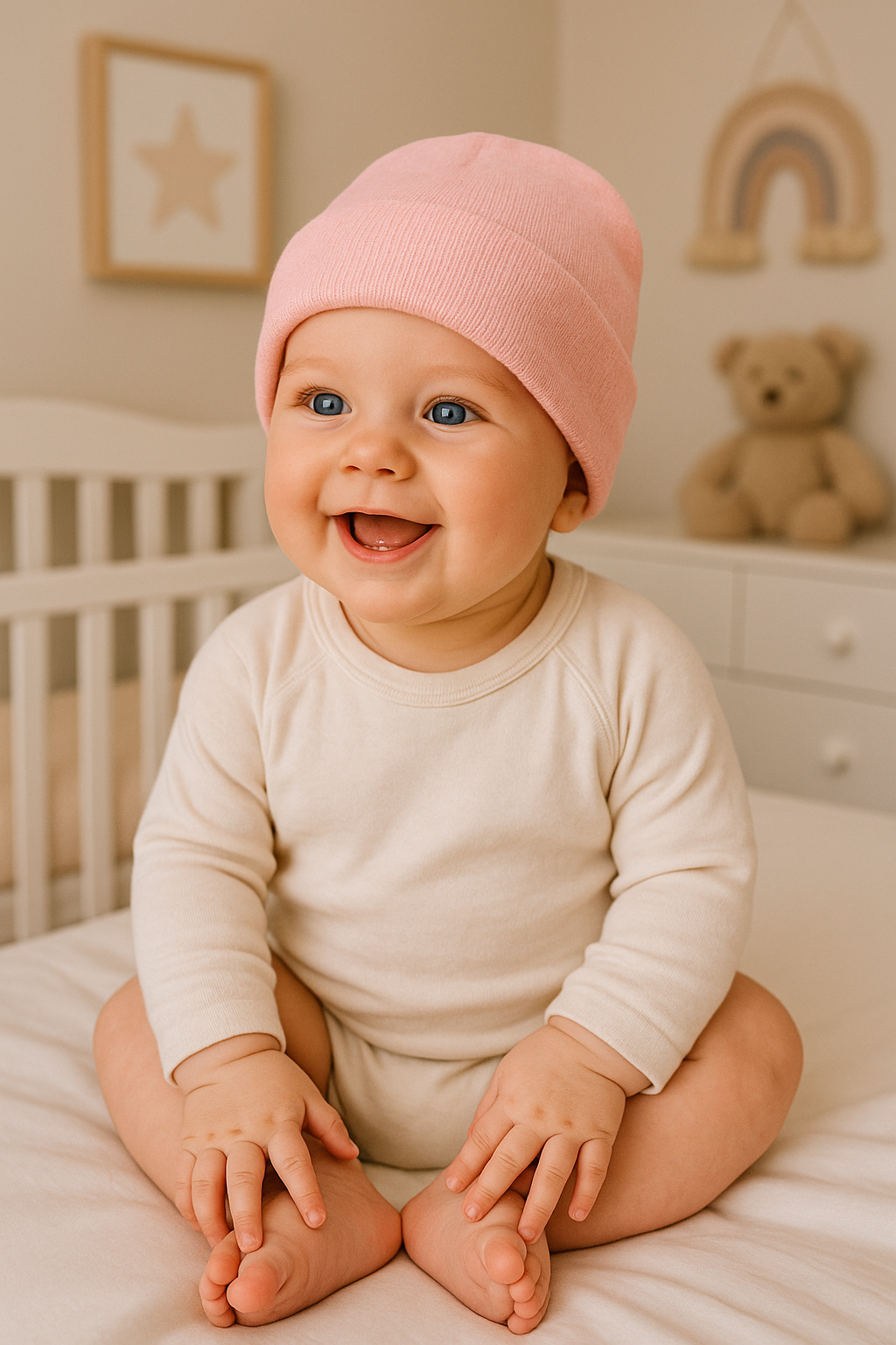 Lightweight Cotton Beanie – Soft Rose Pink