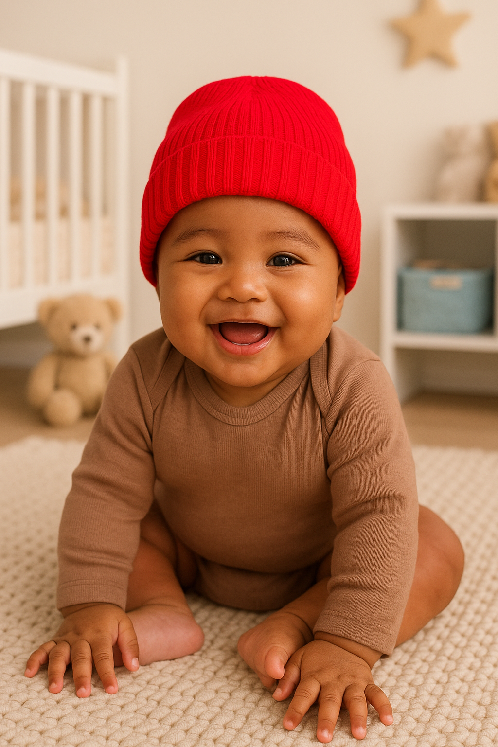 Classic Cuffed Beanie – Red Pop Cozy