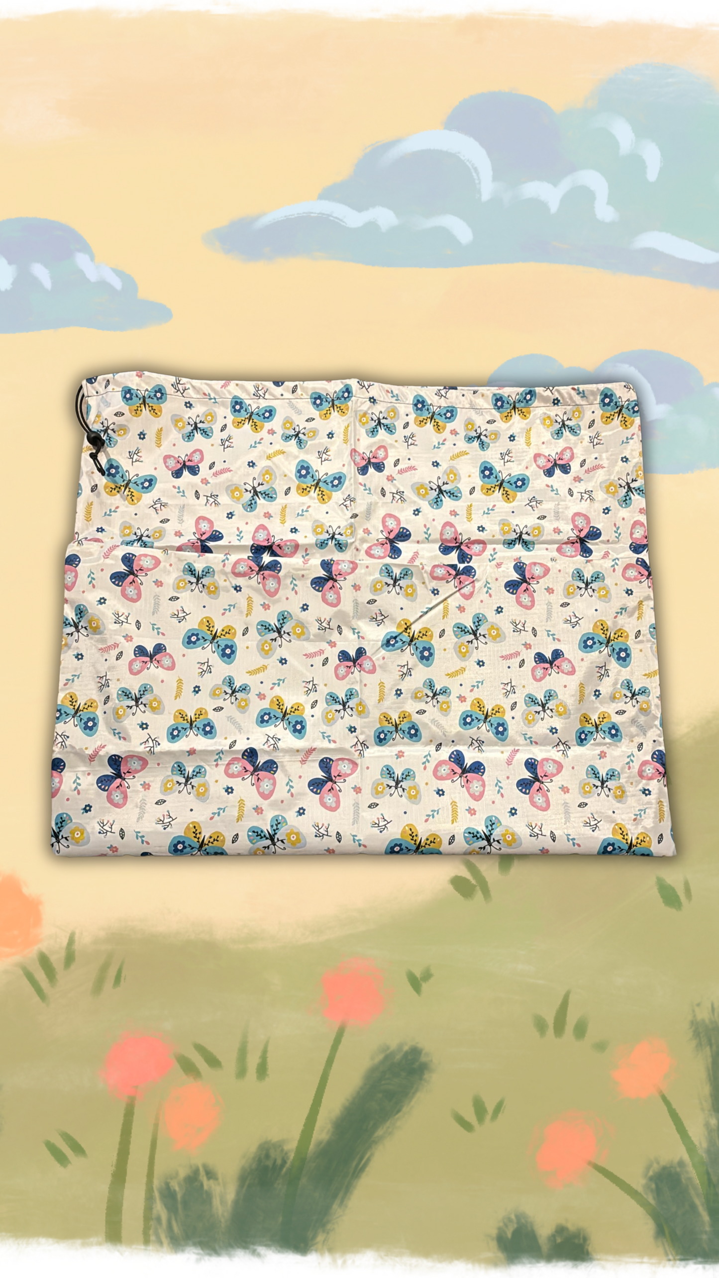 Waterproof Blue Butterfly Design Laundry Bags
