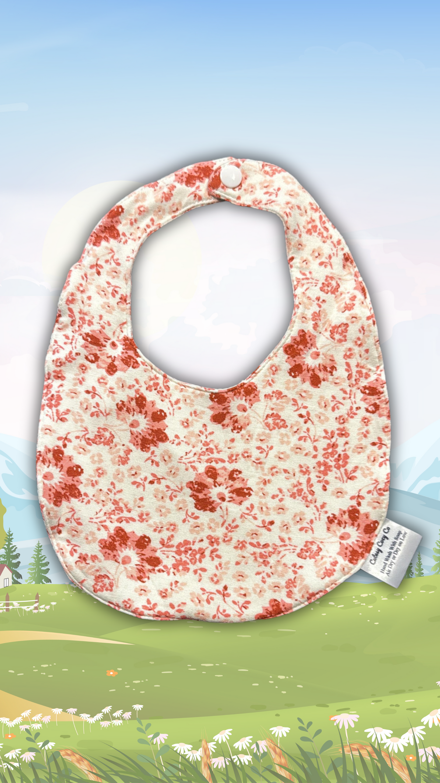 Pink Floral Design Baby Bib