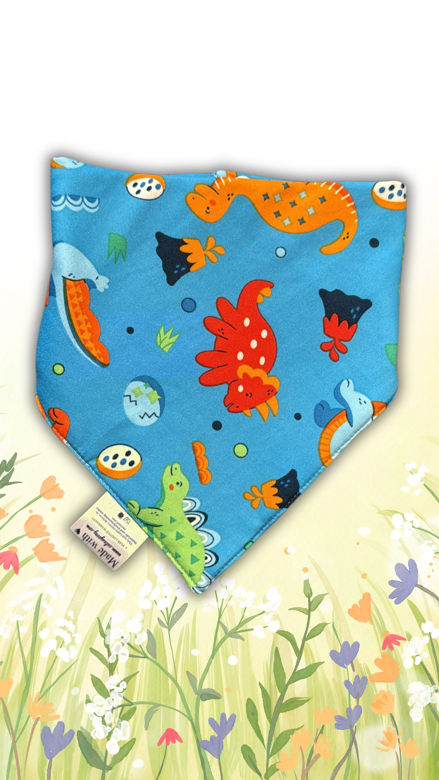 Blue Dino Baby Bib