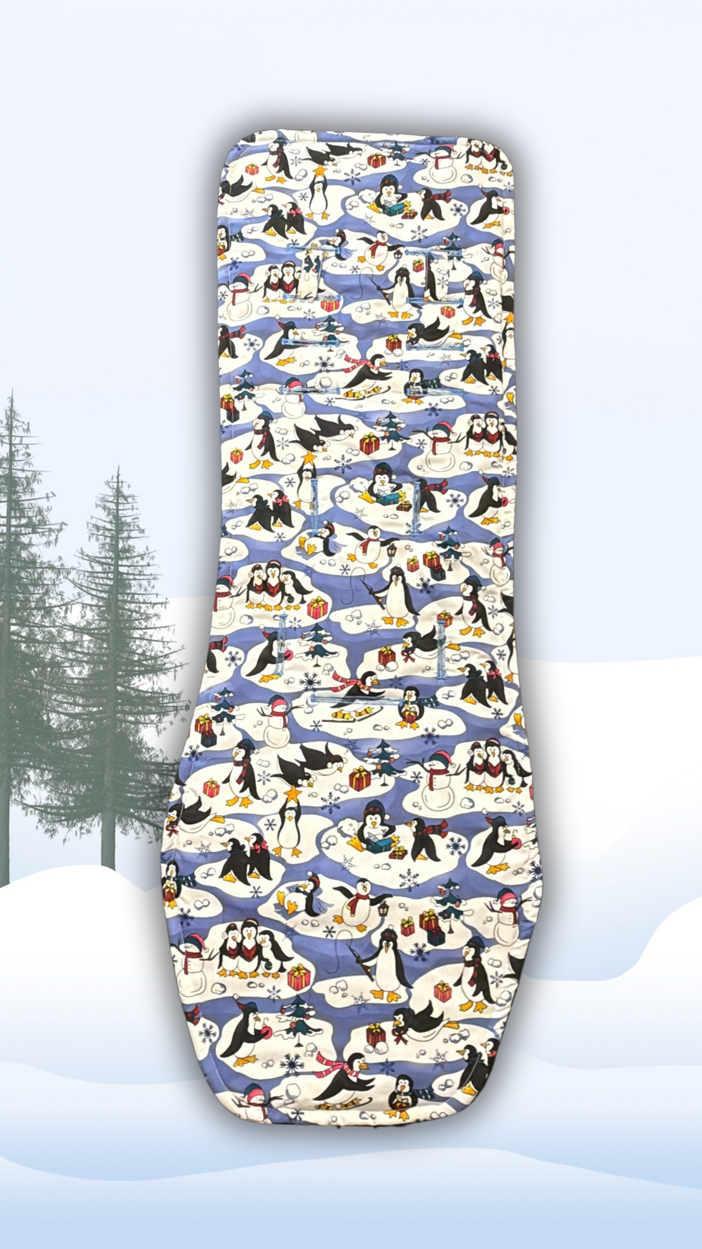 Holiday Penguins Stroller Liner