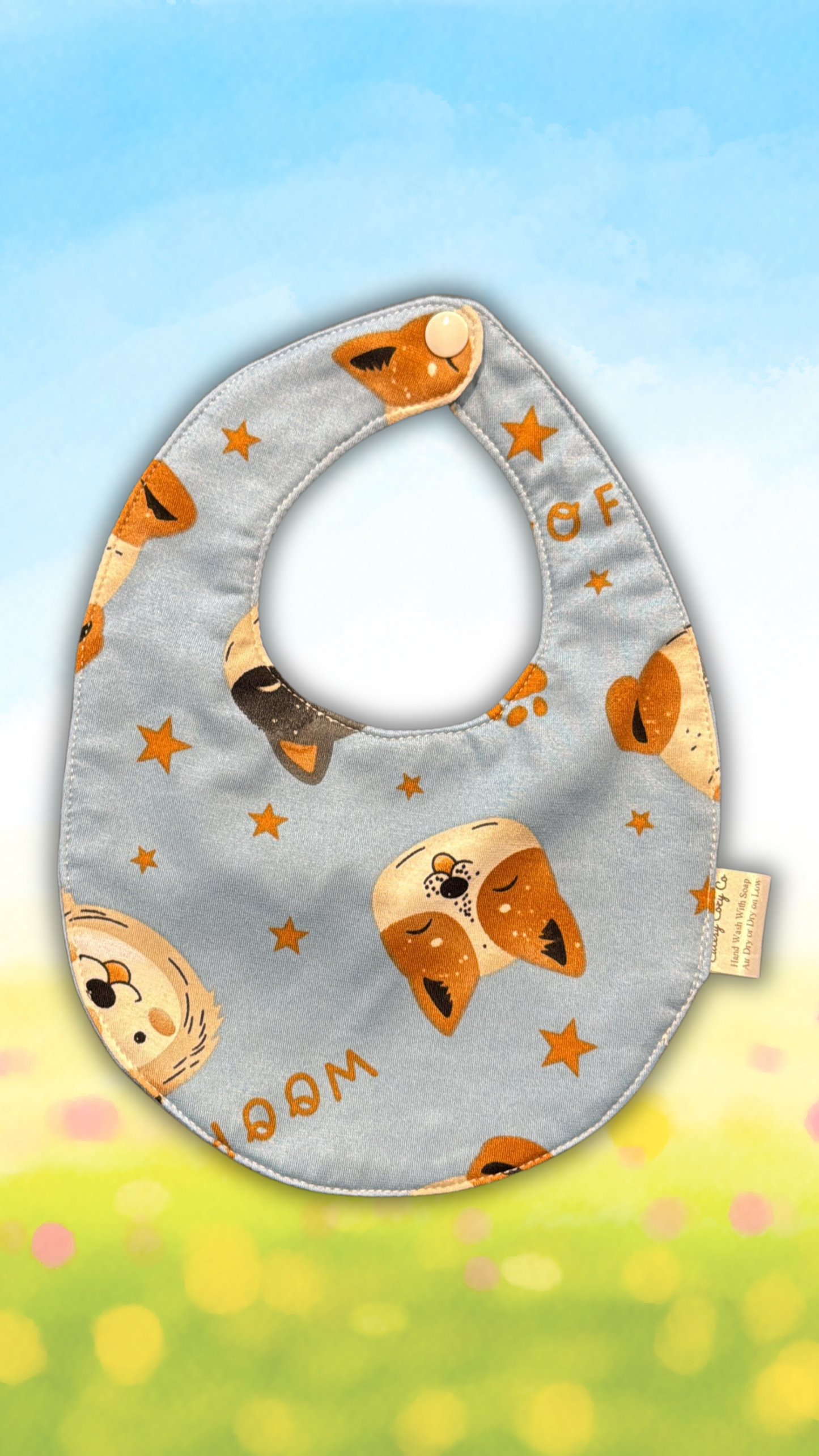Cute Cartoon Puppy Design Baby Bib