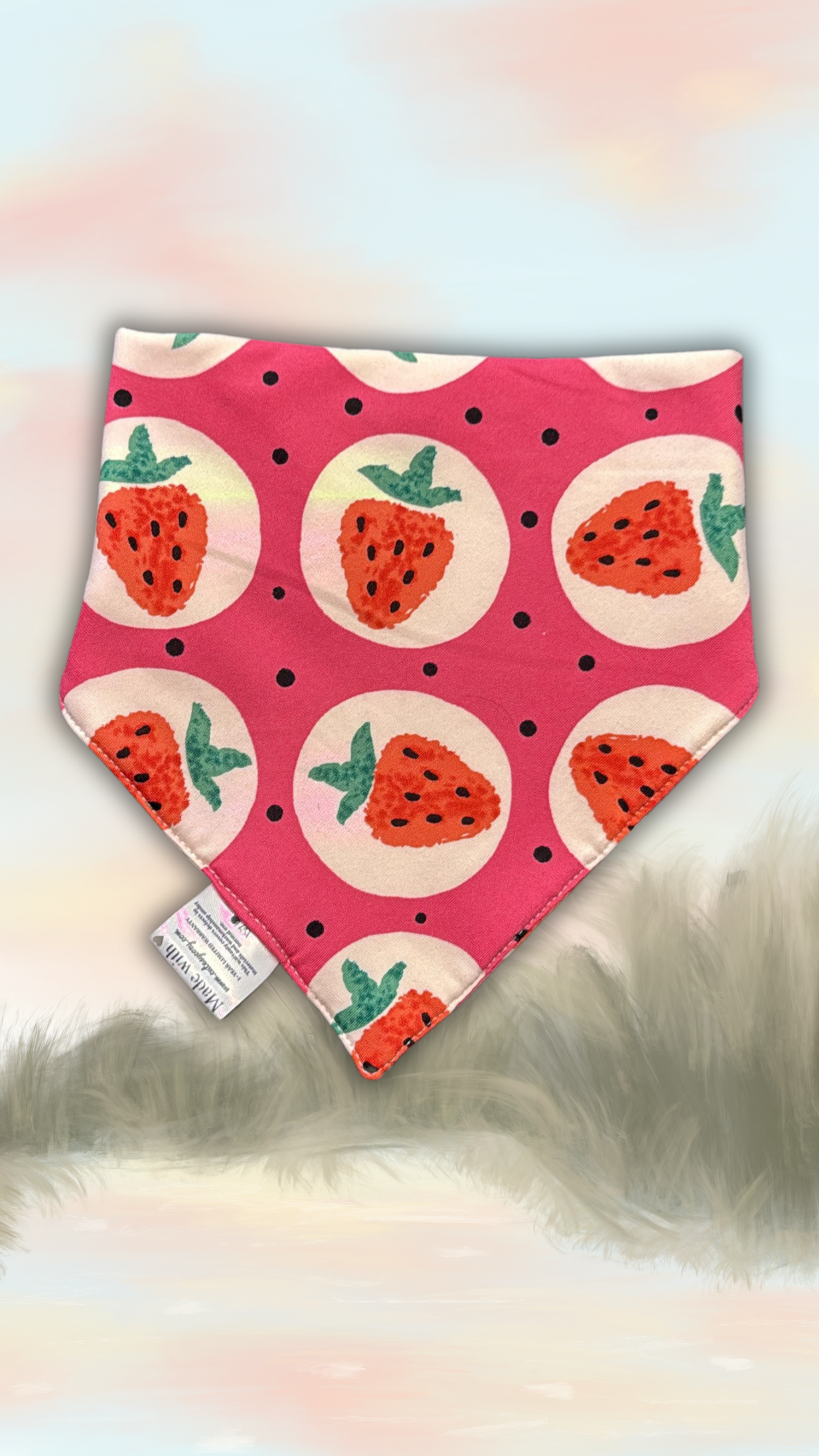 Pink Strawberry Design Baby Bib