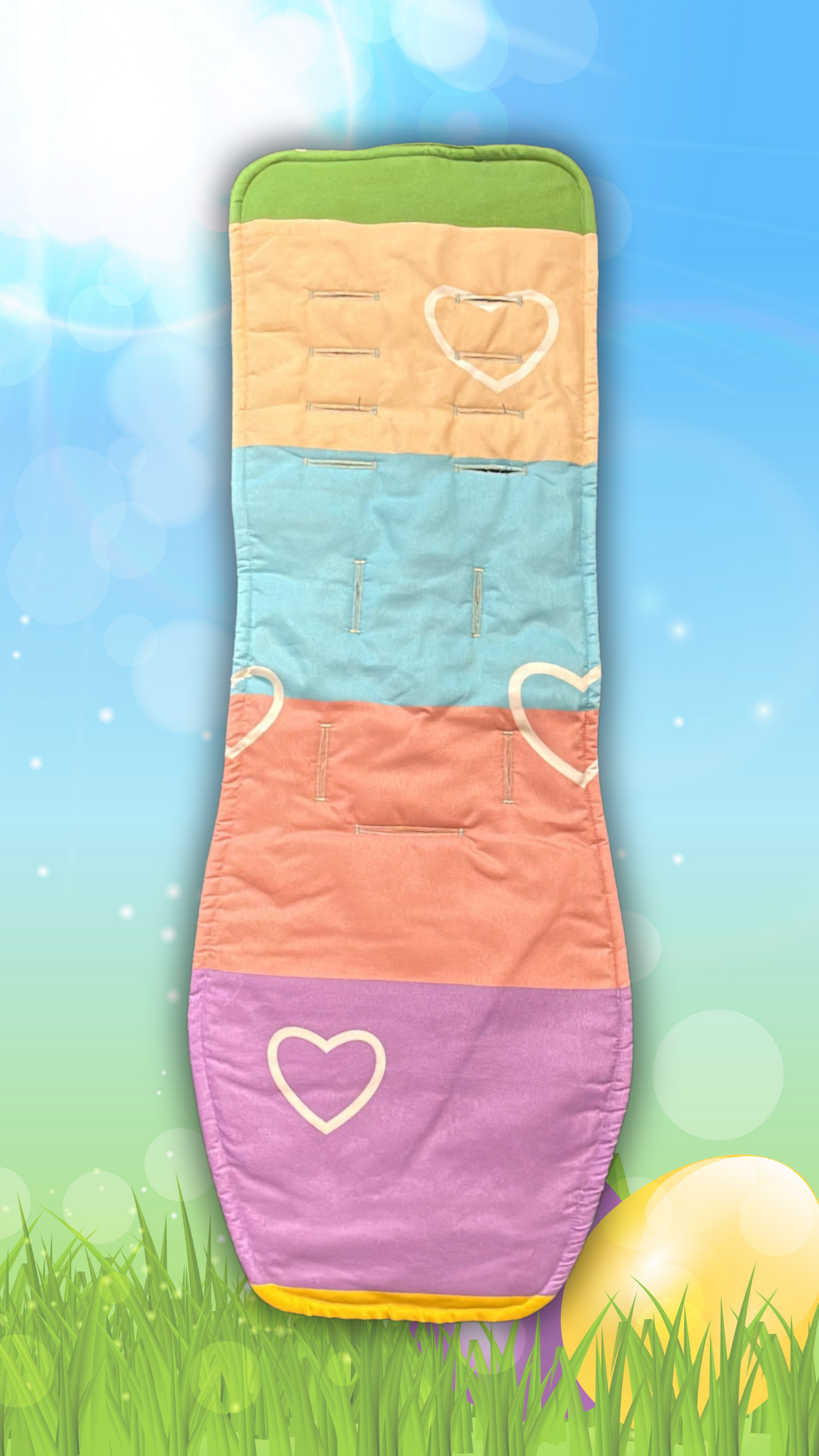 Colorful Hearts Stroller Liner