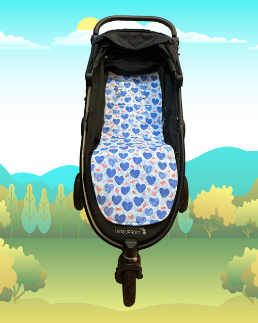 Blue Heart Stroller Liner