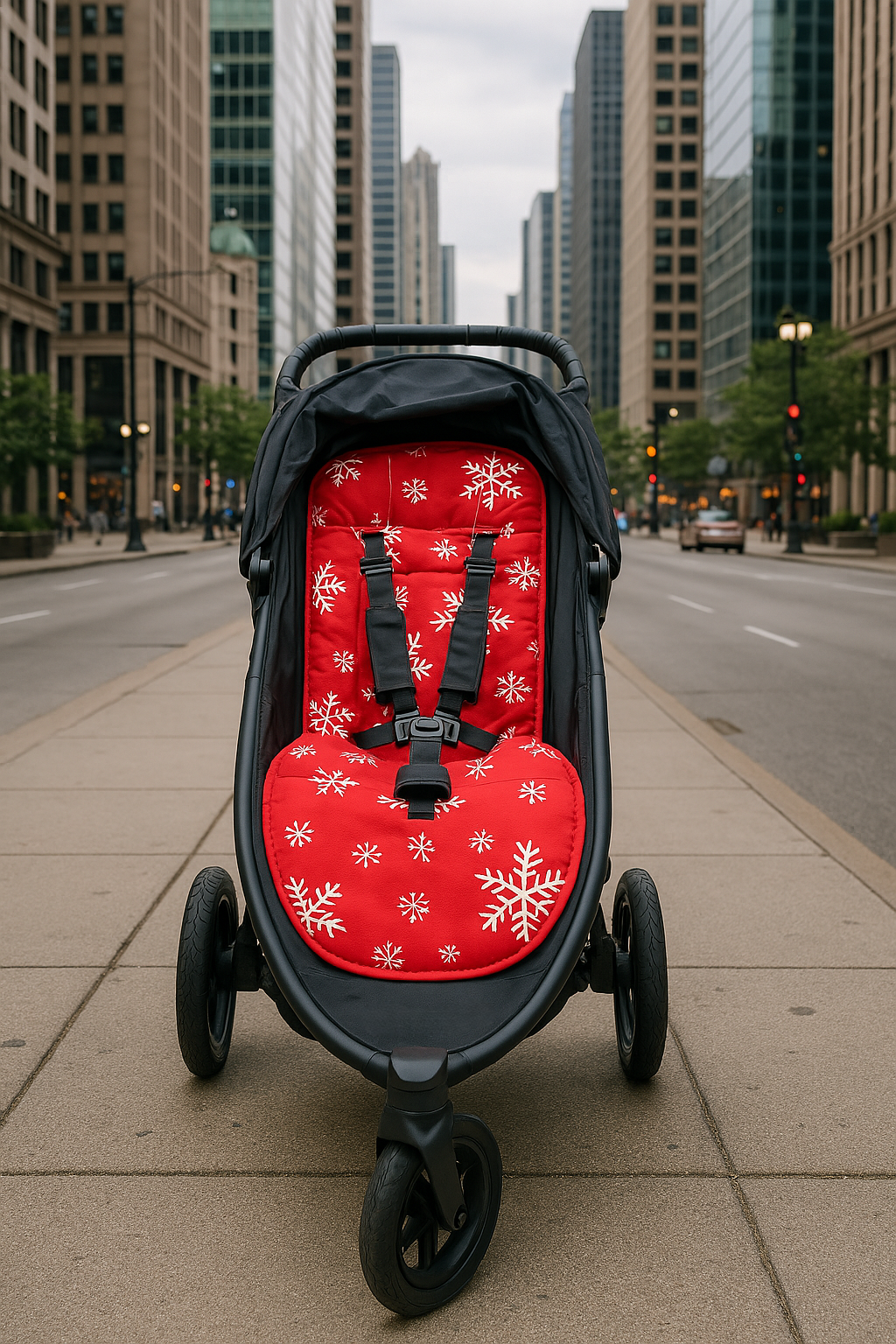 Red Snowflake Stroller Liner