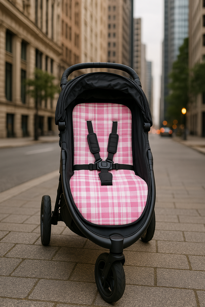 Pink Plaid Stroller Liner