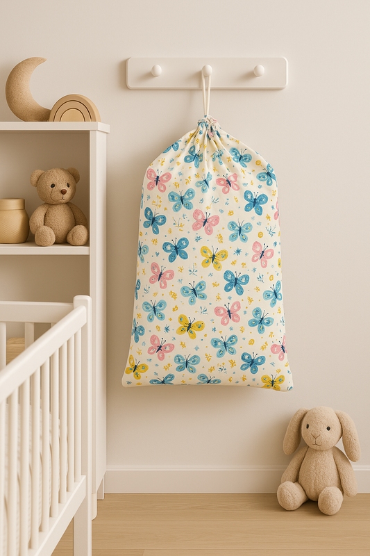 Waterproof Blue Butterfly Design Laundry Bags