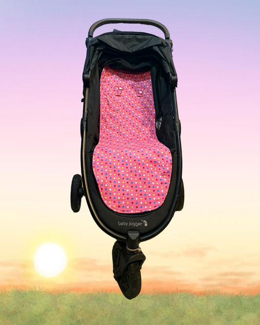 Pink Polka Dots Stroller Liner