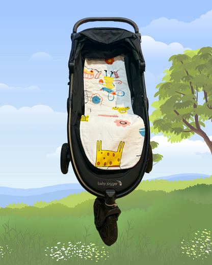 Adorable Animal & Floral Print Stroller Liner